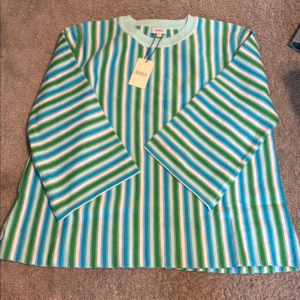Braylen Green Striped Sweater - Picture 4 of 5